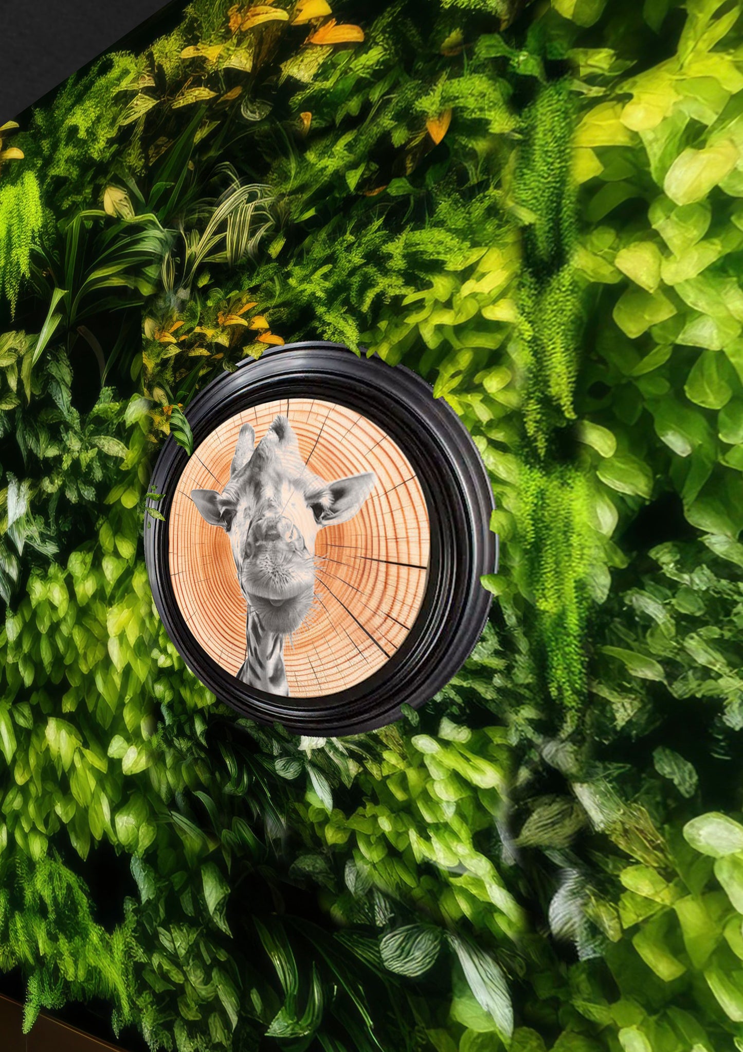 Emily Hinchcliffe - 'Giraffe (Version 1)' Tree Ring Wall Art