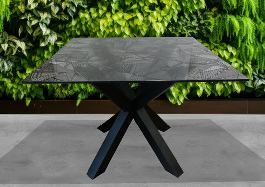 Emily Hinchcliffe - 'Geometric' Square Glass Dining Table