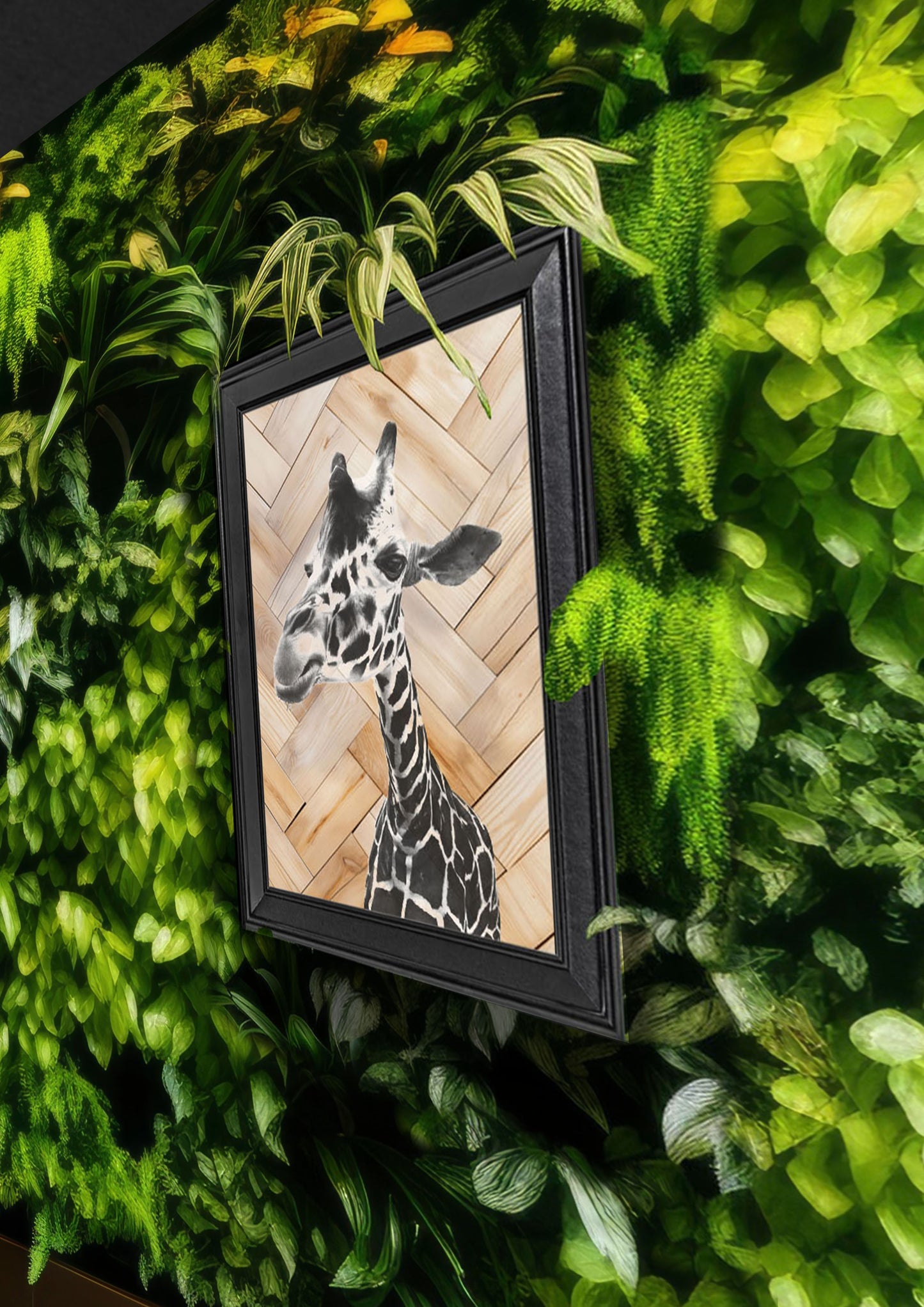 Emily Hinchcliffe - 'Giraffe (Version 2)' Wooden Parquet Wall Art