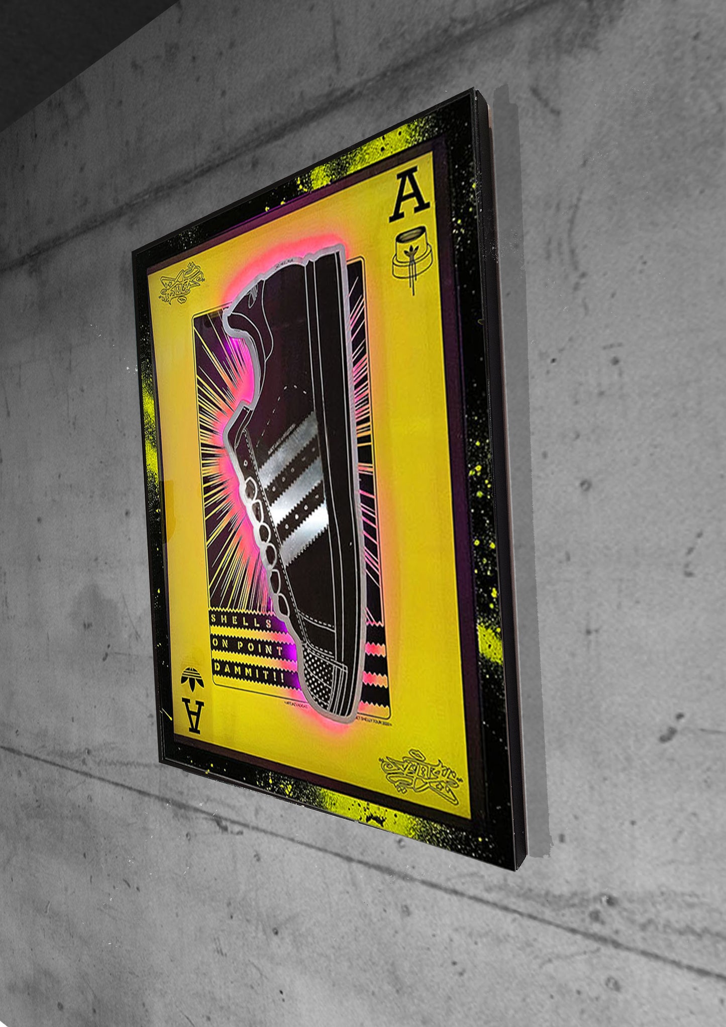 Art Jaz X TSAC - Limited Edition 'Shells On Point' Layered LED Yellow Wall Art