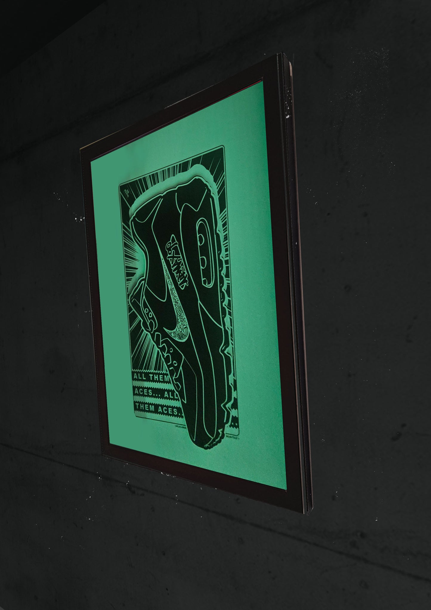 Art Jaz X TSAC - Limited Edition 'All Them Aces' Layered Glow In The Dark Wall Art