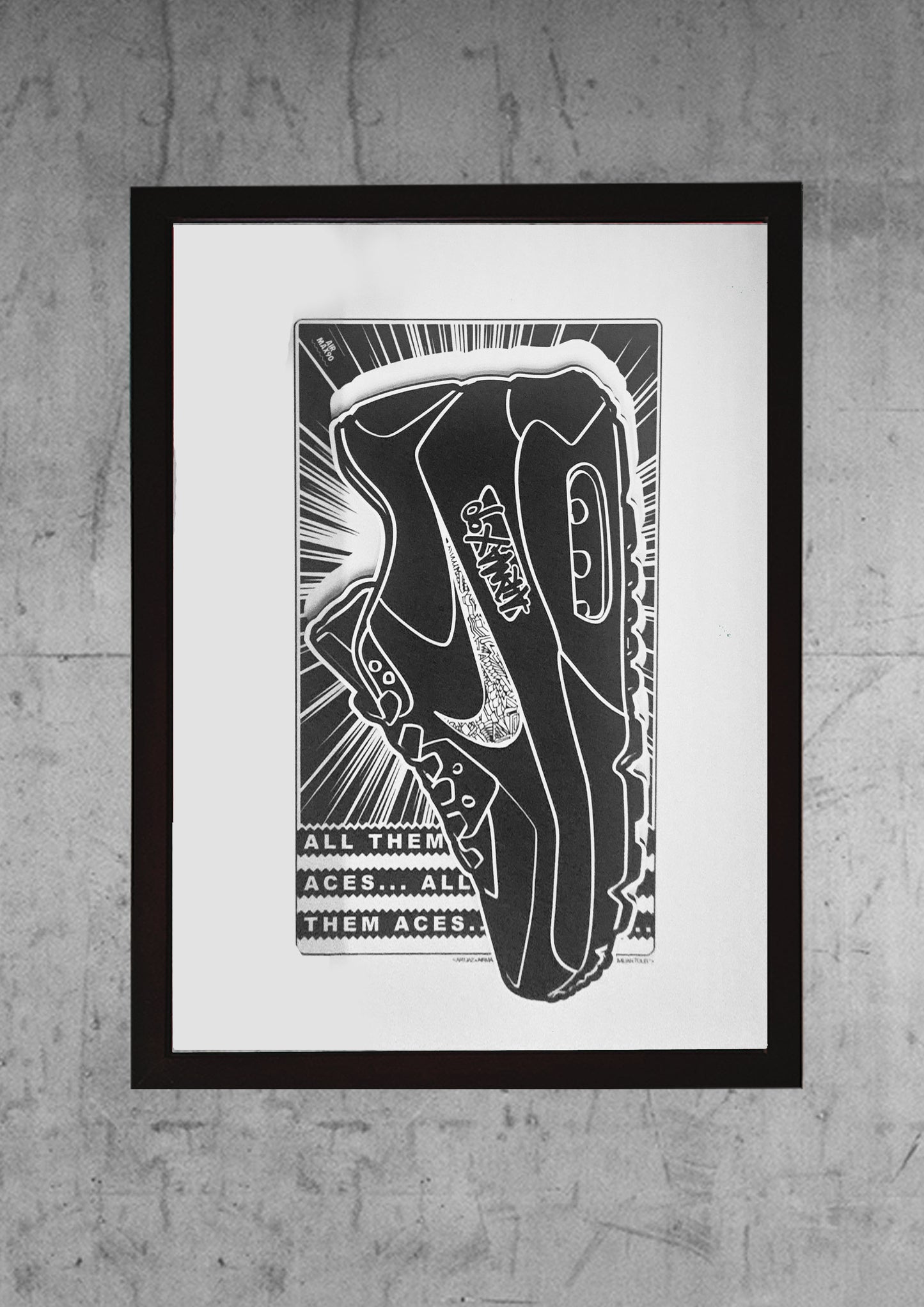 Art Jaz X TSAC - Limited Edition 'All Them Aces' Layered Glow In The Dark Wall Art