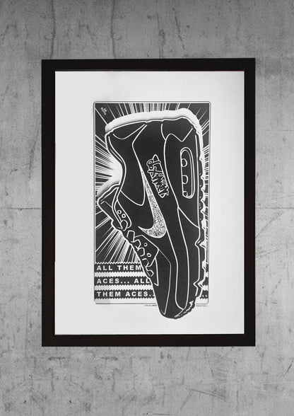 Art Jaz X TSAC - Limited Edition 'All Them Aces' Layered Glow In The Dark Wall Art