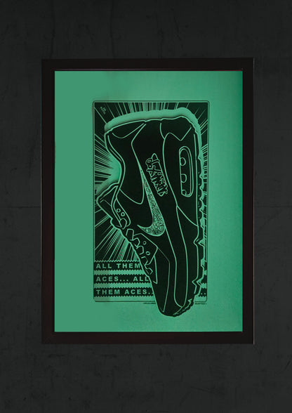 Art Jaz X TSAC - Limited Edition 'All Them Aces' Layered Glow In The Dark Wall Art