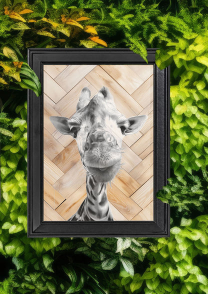 Emily Hinchcliffe - 'Giraffe (Version 1)' Wooden Parquet Wall Art