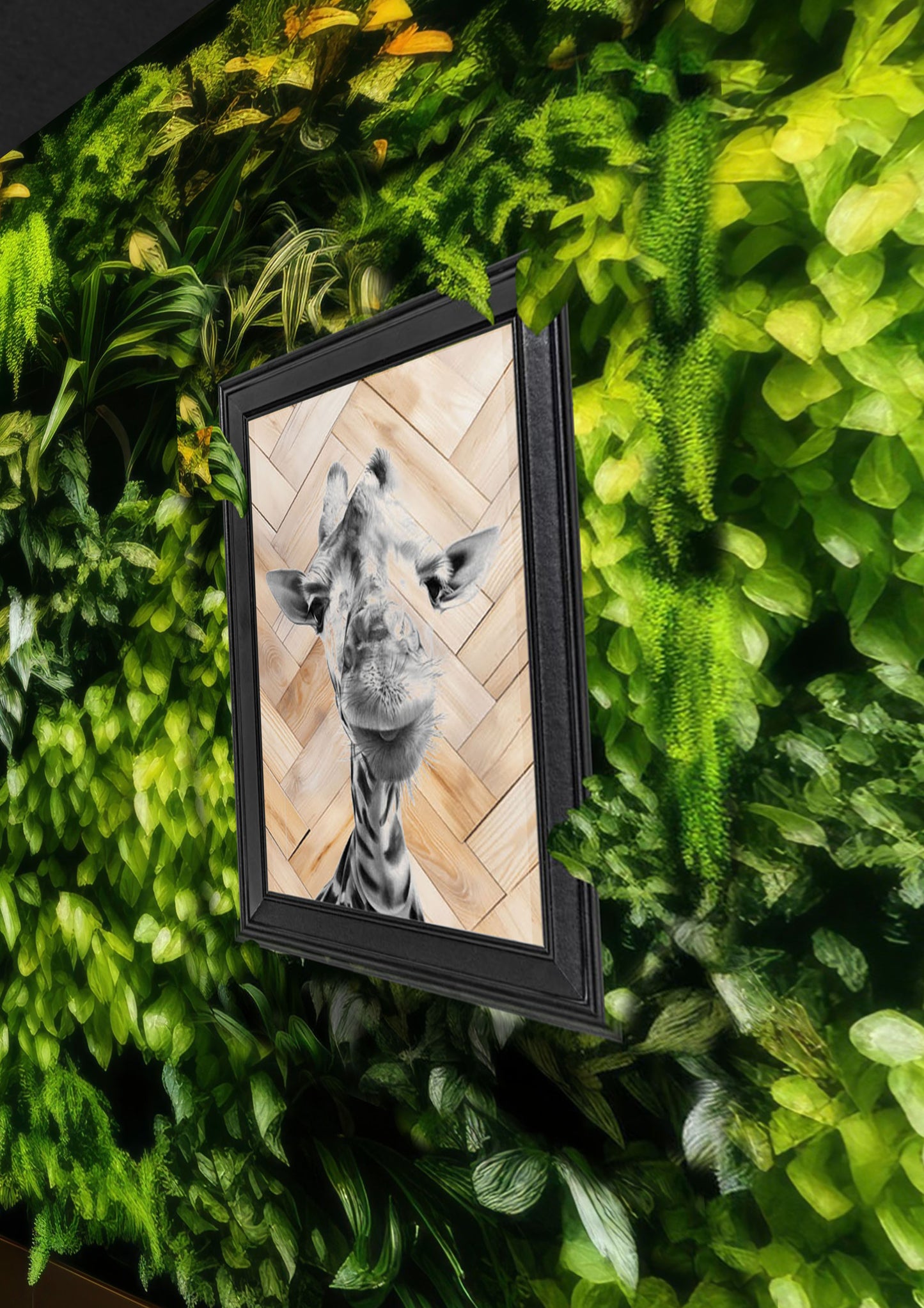 Emily Hinchcliffe - 'Giraffe (Version 1)' Wooden Parquet Wall Art