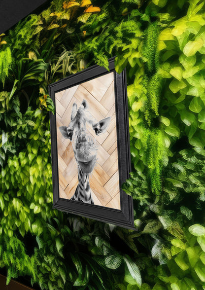 Emily Hinchcliffe - 'Giraffe (Version 1)' Wooden Parquet Wall Art